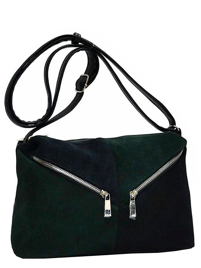Miss Bag сумки стейси замша чёрный зелён