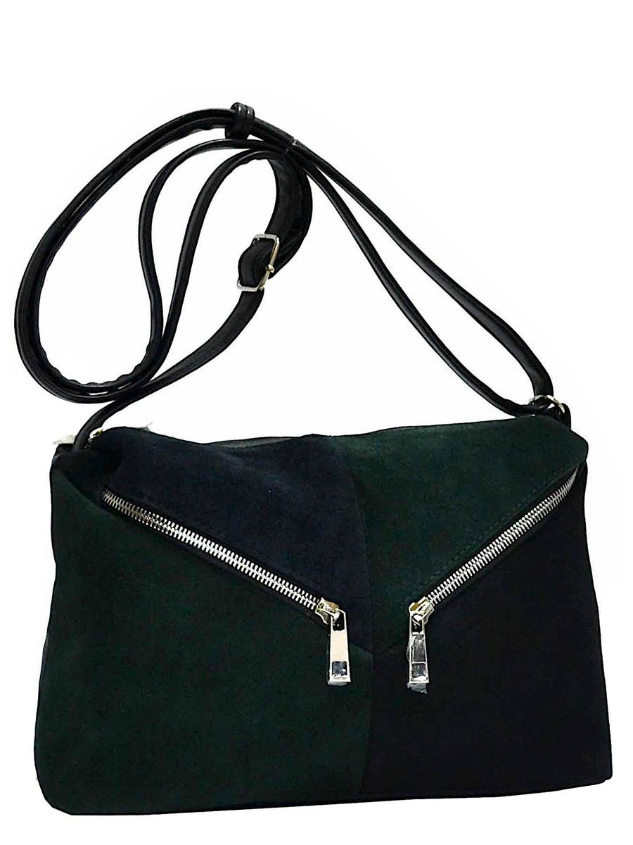 Miss Bag сумки стейси замша чёрный зелён